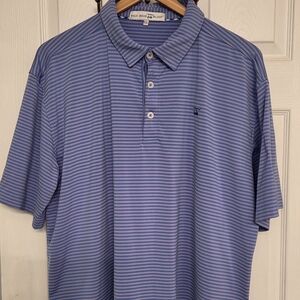 Bald Head Blues Blue & Purple Striped Polo Shirt